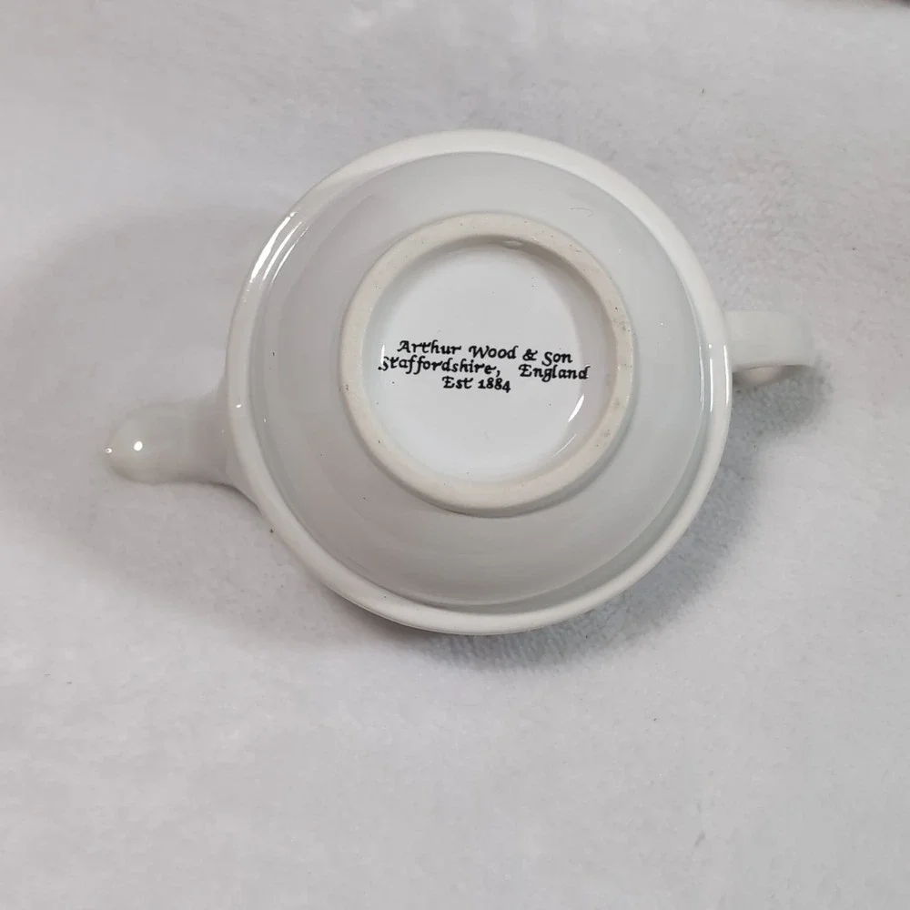 Vtg Arthur Wood & Son Tea for One Set Staffordshire Stackable Rose Floral 6460 - Picture 8 of 14